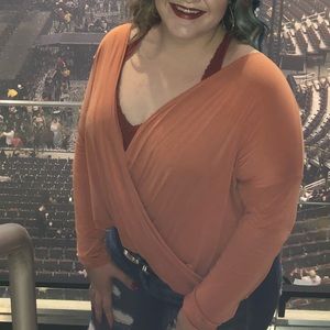 abercrombie long sleeve wrap top